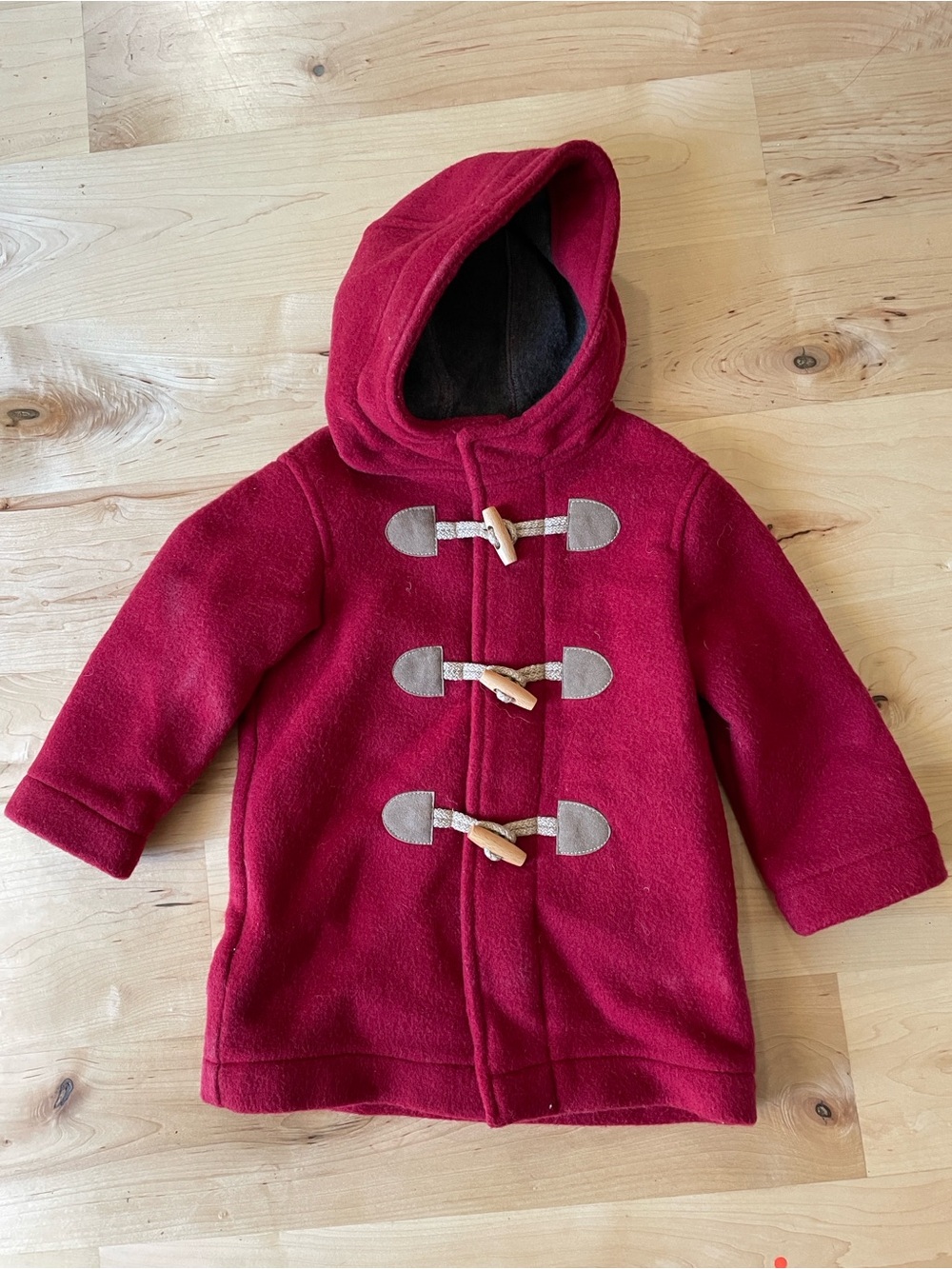 United Colors of Benetton Toddler Wool Duffle Coat Red 2Y